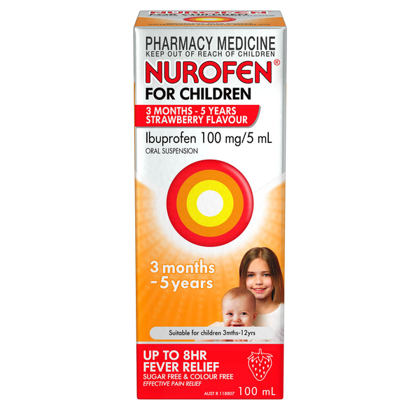 Nurofen For Children 3 Months - 5 Years Strawberry 100ml