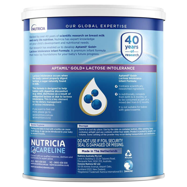 Aptamil Gold+ Lactose Intolerance 0-12 Months 900g