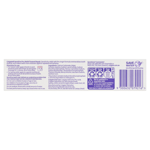 Colgate Sensitive Pro Relief Enamel Repair Toothpaste 110g