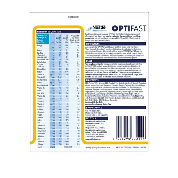 Optifast VLCD Dessert Lemon Creme 8 x 53g Sachets