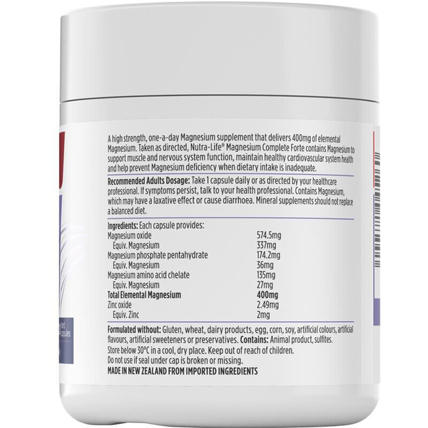 Nutra Life Magnesium Complete Forte High Strength 100 Capsules