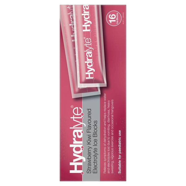 Hydralyte Strawberry Kiwi 16 Electrolyte Ice Blocks