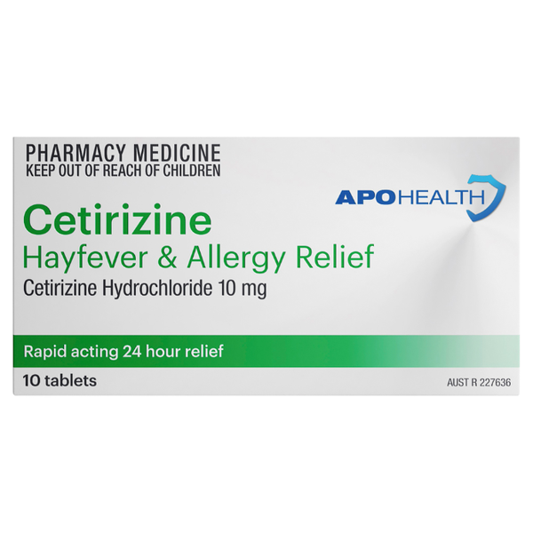 APH Cetirizine Hayfever & Allergy Relief 10 Tablets Same as Zyrtec