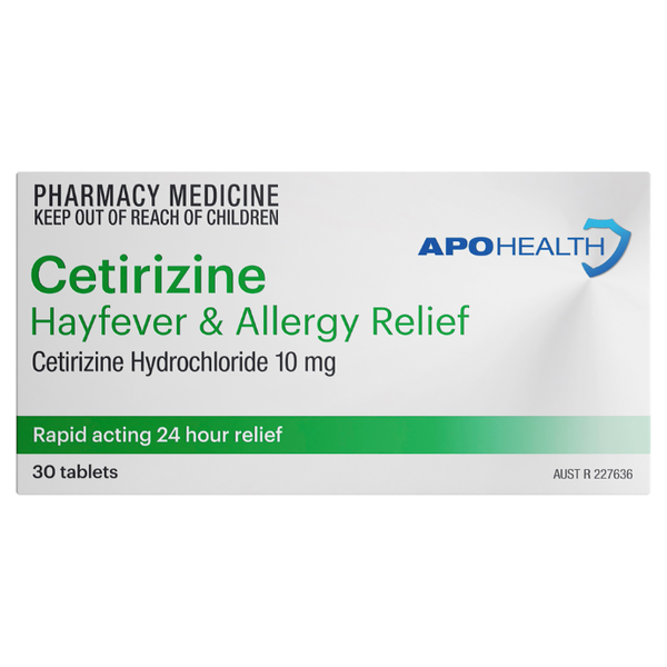 APH Cetirizine Hayfever & Allergy Relief 30 Tablets Same as Zyrtec