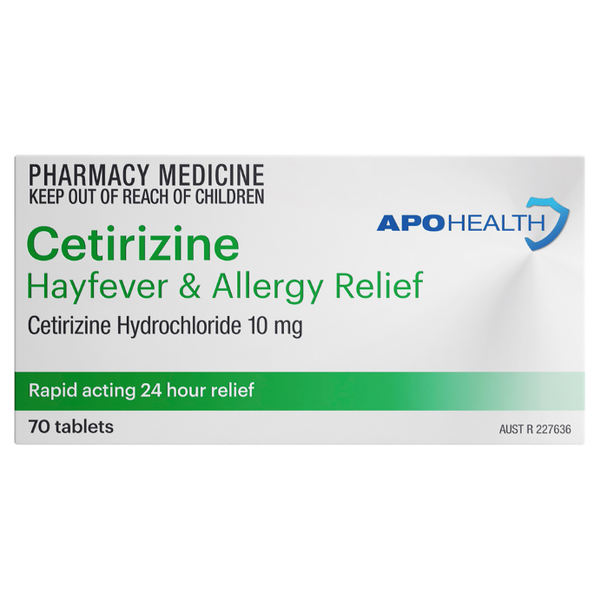 APH Cetirizine Hayfever & Allergy Relief 70 Tablets Same as Zyrtec