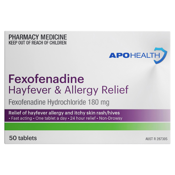 APH Fexofenadine 180 Hayfever & Allergy Relief 50 Tablets Same as Telfast