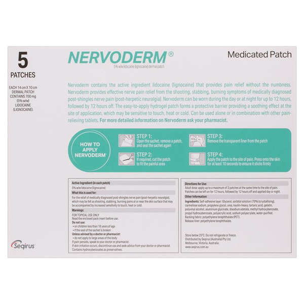 Nervoderm 5% 5 Dermal Patches