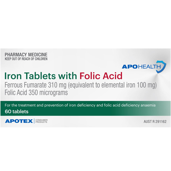 APH Iron Tablets With Folic Acid 60 Tablets