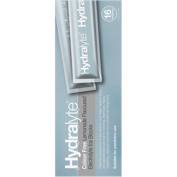 Hydralyte Colour Free Lemonade 16 Electrolyte Ice Blocks