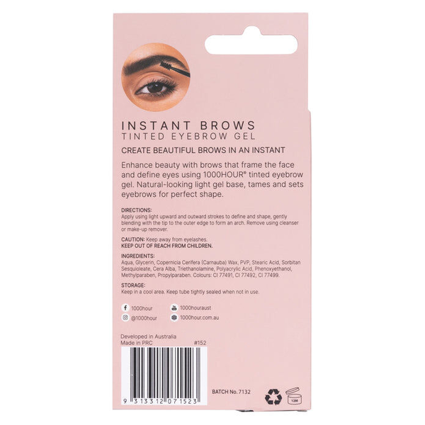 1000 Hour Instant Brows Brush-on Tinted Gel 6g - Black / Dark Brown