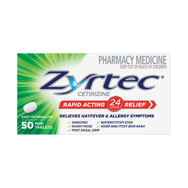 Zyrtec 10mg 50 Mini Tablets