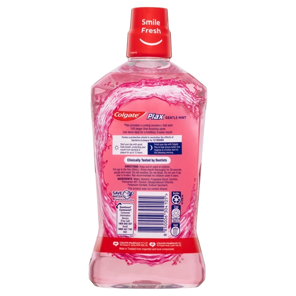 Colgate Plax Gentle Mint Alcohol Free Mouthwash 1L
