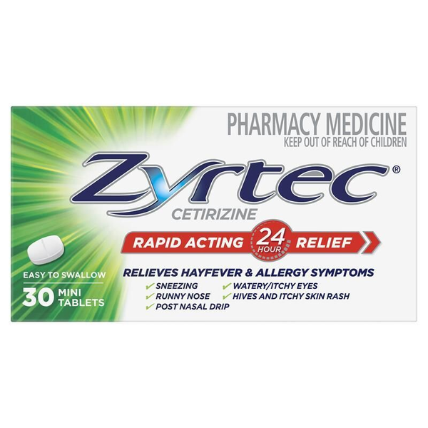 Zyrtec 10mg 30 Mini Tablets