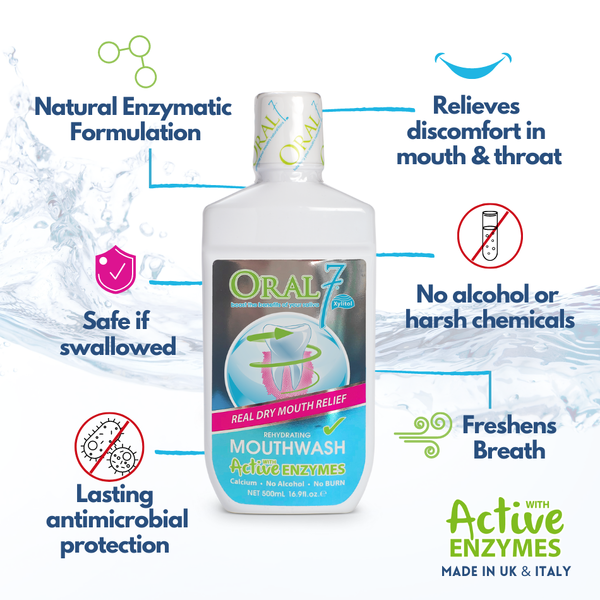 Oral 7 Rehydrating Mouthwash With Active Enzymes 500ml Real Dry Mouth Relief