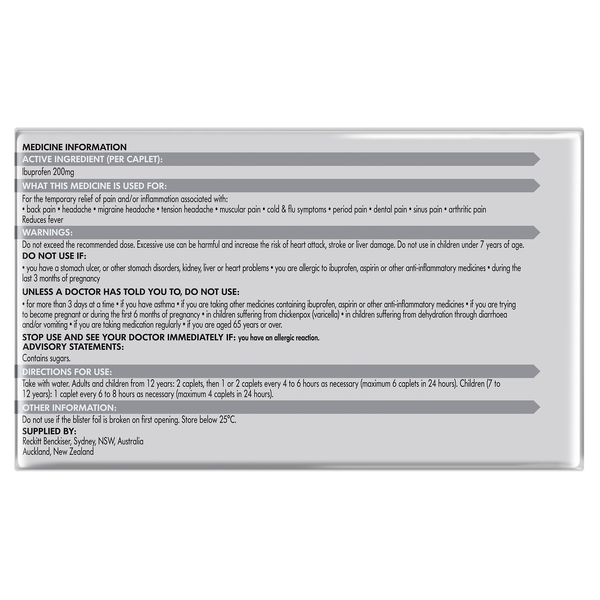 Nurofen 200mg 96 Caplets