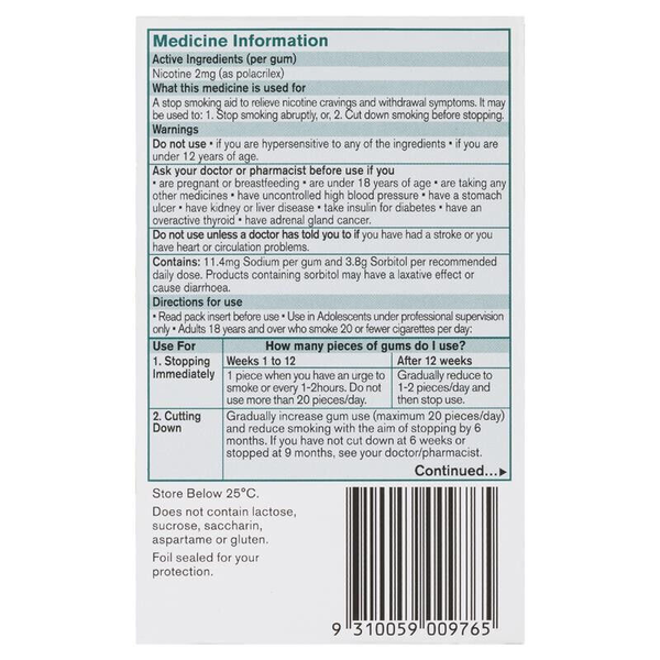 Nicorette Gum Classic Regular Strength 2mg 30 Chewing Gums