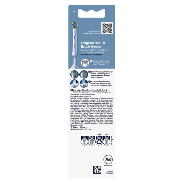 Oral B Everyday Clean Electric Toothbrush Replacement Heads 2 Pack