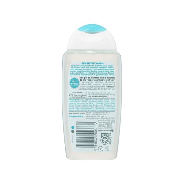 Femfresh Sensitive Wash With Lotus Flower & Bamboo Extracts 250ml