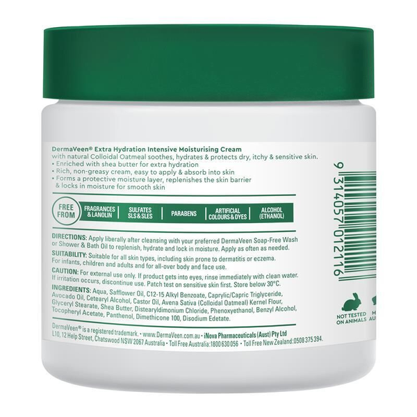 DermaVeen Extra Hydration Intensive Moisturising Cream 450g