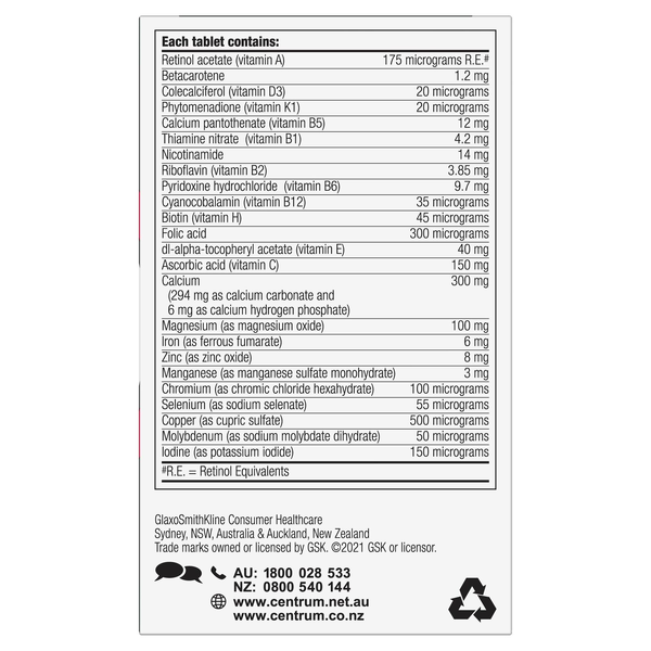 Centrum For Women 50+ 60 Tablets
