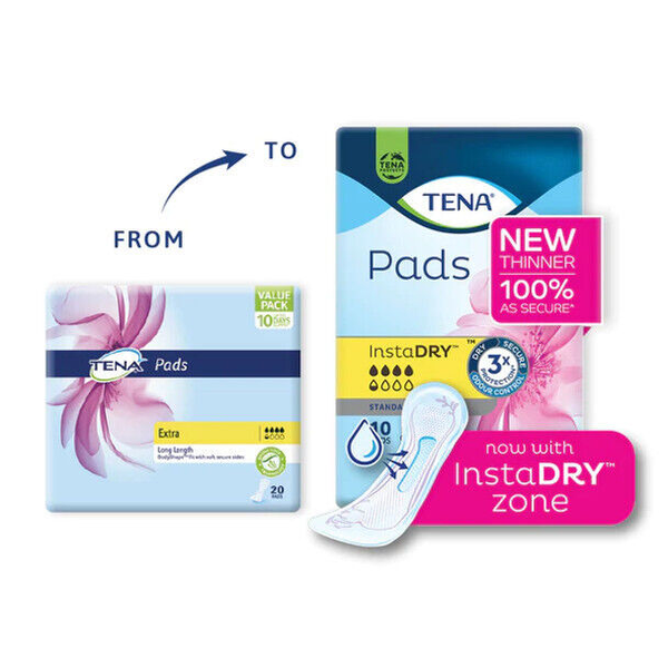Tena Pads InstaDRY Standard Length 20 Pads
