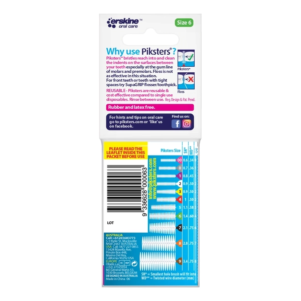 Piksters Interdental Brushes Size 6 Green 10 Pack