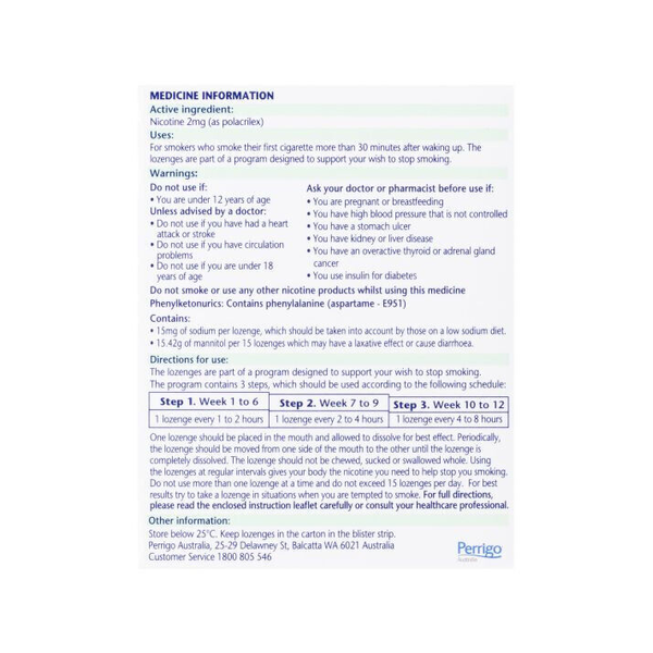 Nicotinell Regular Strength 2mg Peppermint 72 Lozenges