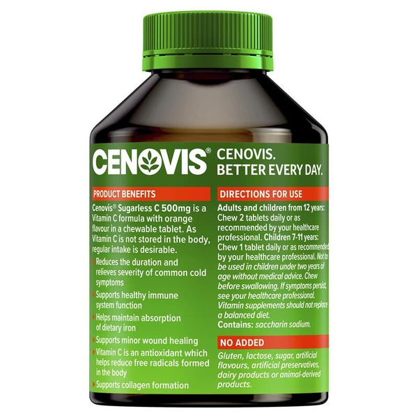 Cenovis Sugarless C 500mg 300 Chewable Tablets