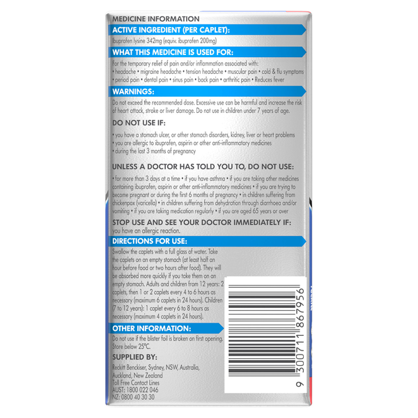 Nurofen Quickzorb 96 Caplets