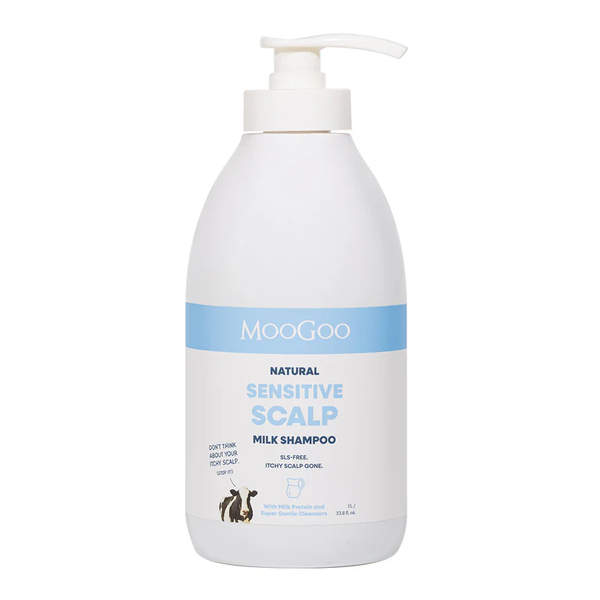 MooGoo Natural Sensitive Scalp Milk Shampoo 1L + Cream Conditioner 1L