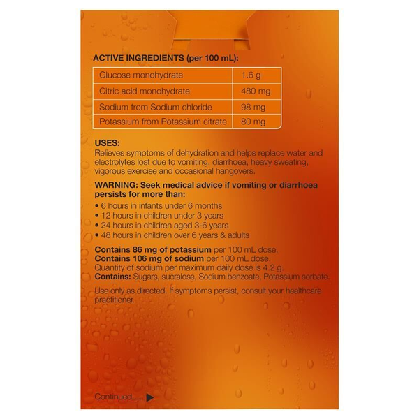 Hydralyte Ready To Use Orange 4 X 250ml Electrolyte Solution