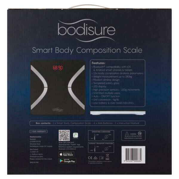 Bodisure Smart Body Composition Scale BBC100-BK --- Black