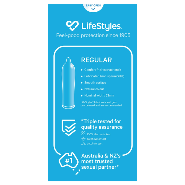 LifeStyles REGULAR Comfort Fit 10 Condoms