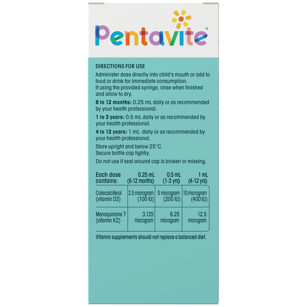 Pentavite Vitamin D3 & K2 Infant & Kids Liquid 30ml