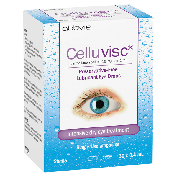 Celluvisc Preservative Free Lubricant Eye Drops 30 x 0.4ml