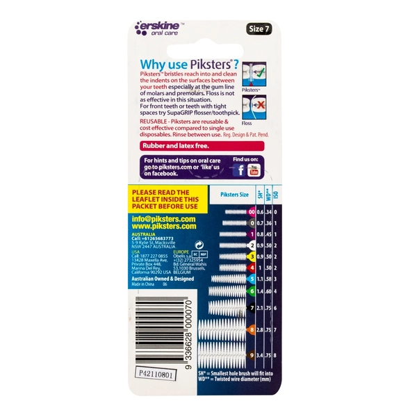 Piksters Interdental Brushes Size 7 Black 7 Pack