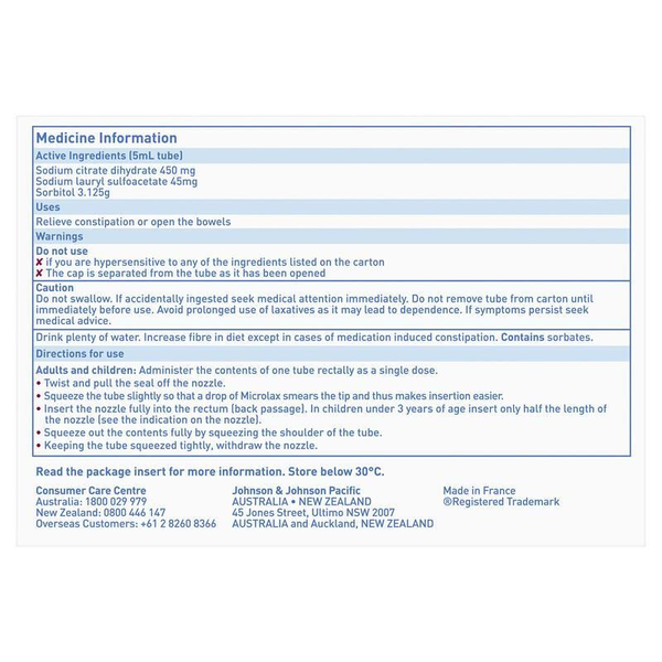 Microlax Enemas 12 X 5ml 
