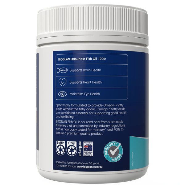 Bioglan Odourless Fish Oil 1000mg 400 Capsules
