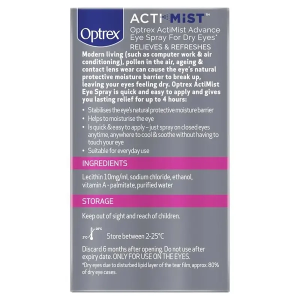 Optrex Actimist Advance Dry Eyes Spray 10ml