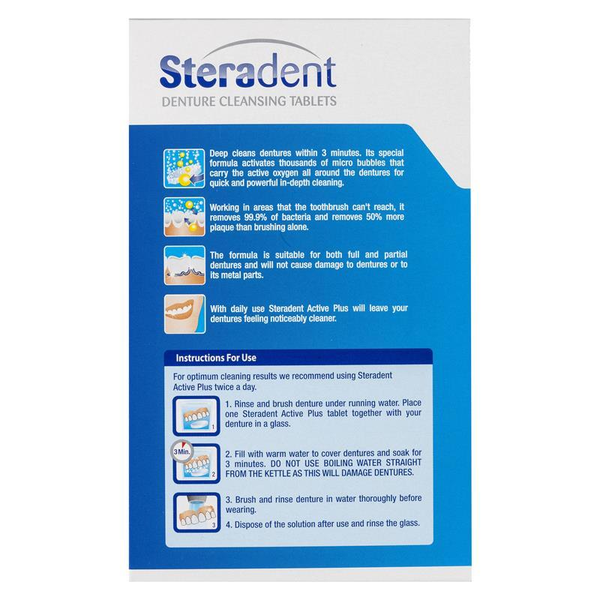 Steradent Denture Cleansing Tablets Express Active Plus 48 Tablets