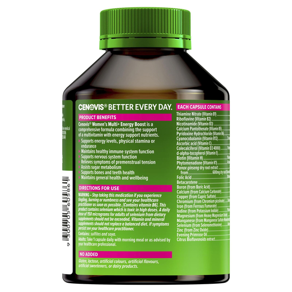 Cenovis Women's Multi + Energy Boost 100 Capsules