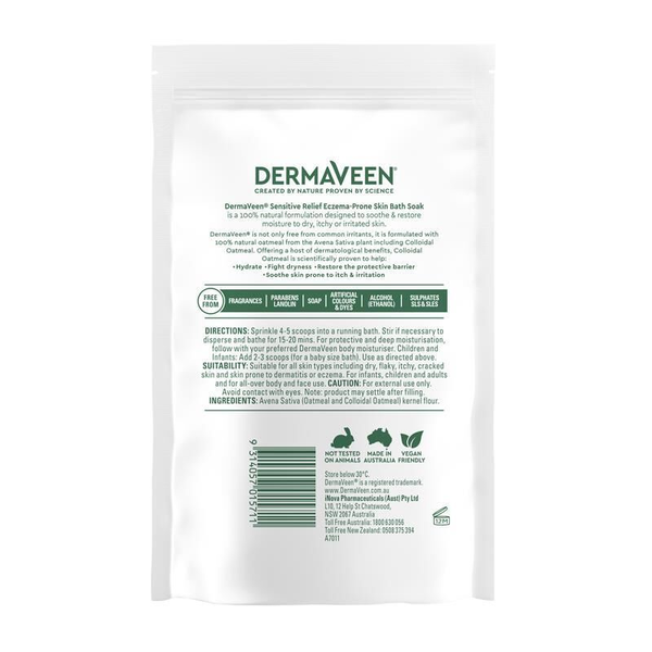 DermaVeen Sensitive Relief Eczema Prone Skin Bath Soak 200g