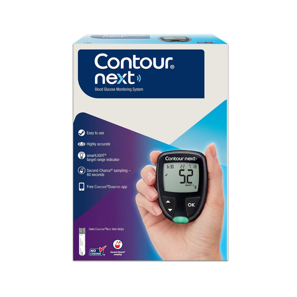 Contour Next Blood Glucose Monitoring System + 100 Test Strips + 100 Lancets