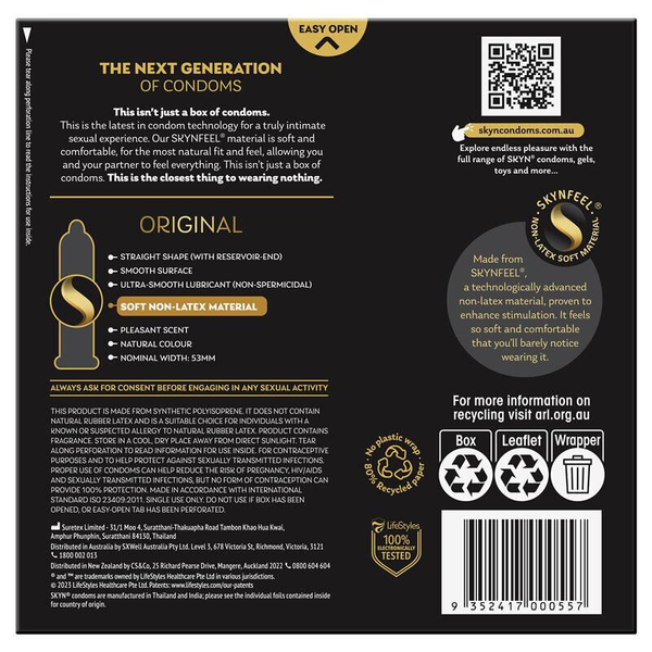 SKYN Original Natural Feeling 40 Soft Non-Latex Condoms