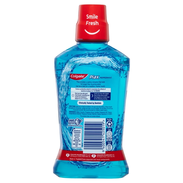 Colgate Plax Peppermint Alcohol Free Mouthwash 500ml