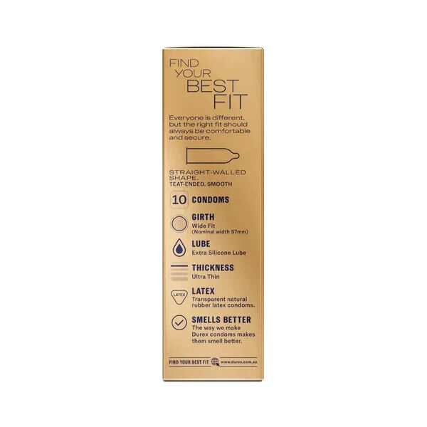 Durex Invisible Ultra Thin Wide Fit 10 Condoms