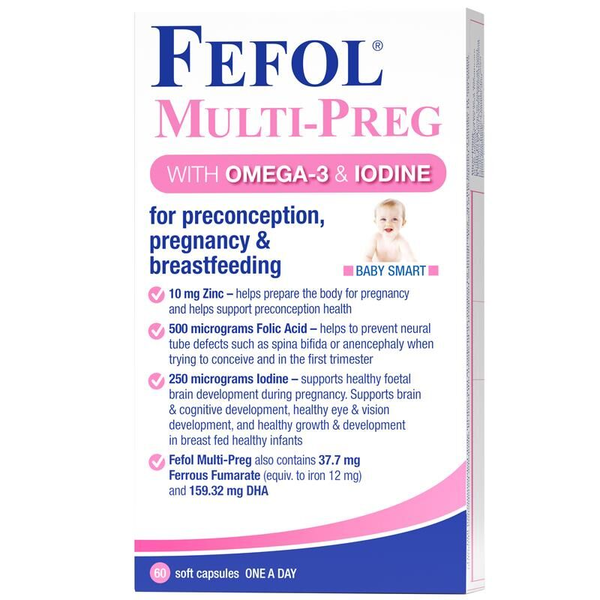 Fefol Multi-Preg With Omega-3 & Iodine 60 Capsules