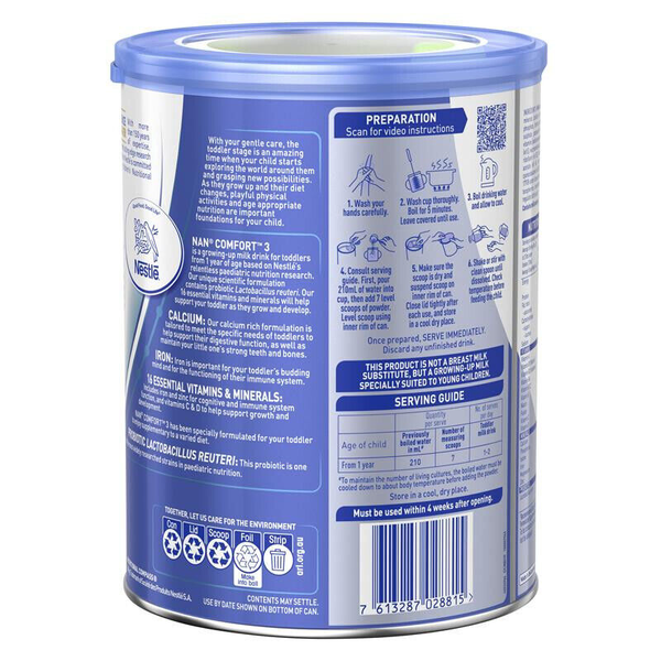 Nan Comfort 3 Milk Drink For Toddler 800g From 1 Year Of Age