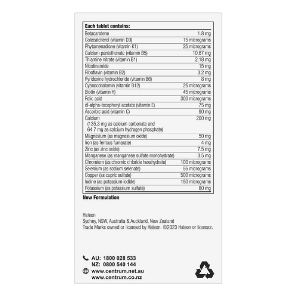 Centrum Advance 50+ Adults 100 Tablets