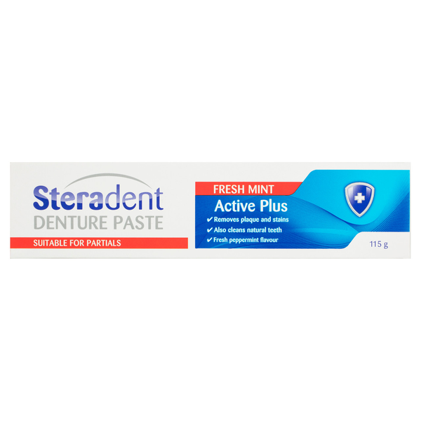 Steradent Denture Paste Fresh Mint Active Plus 115g